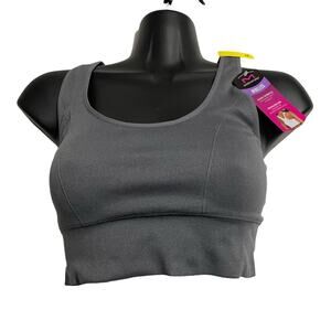 Maidenform Womens Size Medium Gray Pure Comfort Feel Good Crop Tank Bra DM2304